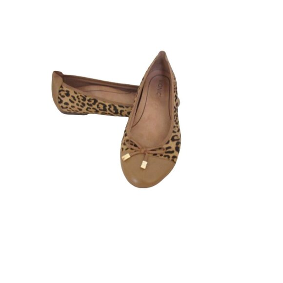 Vionic Minna Leopard Calf Hair Ballet Flats Size 9M With Bow Accent - Picture 1 of 6